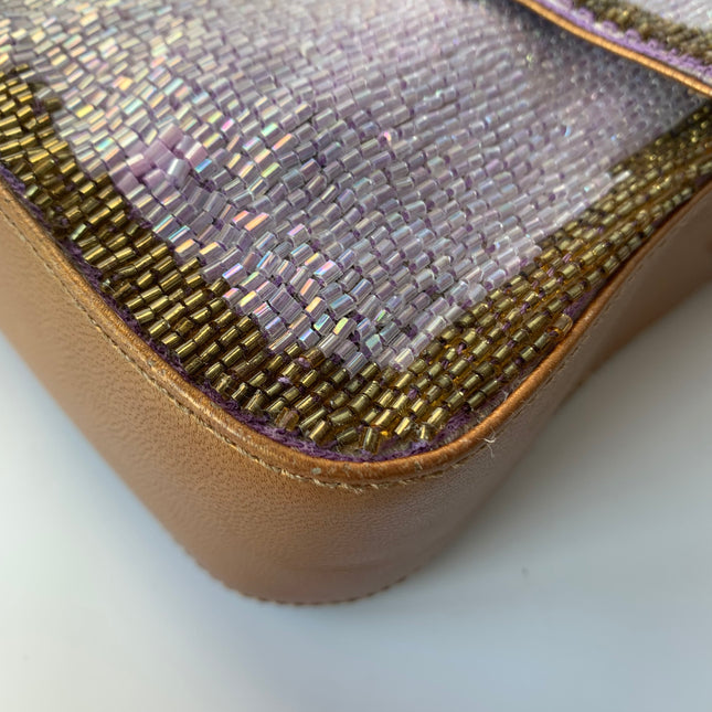 Sold FENDI Baguette Glitter beads Lilac