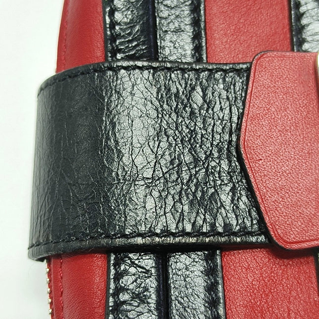 Louis Vuitton Petite Malle Mini Soft Trunk Red and Black Leather Crossbody Bag