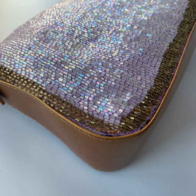 Sold FENDI Baguette Glitter beads Lilac