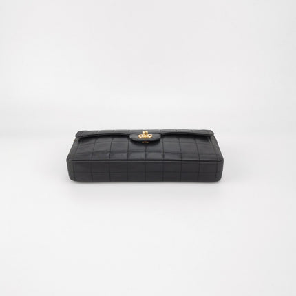 Sold Chanel East West Chocolate Bar Black Leather