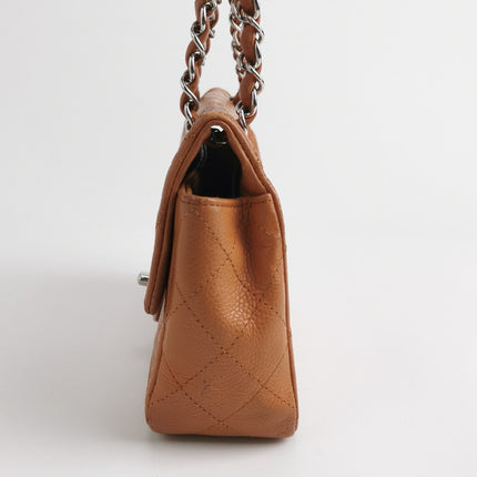 Chanel Classic Flap Rectangular Mini Tan Brown Caviar Leather