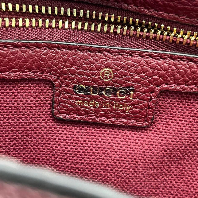 Gucci Jackie 1961 Small Burgundy Grained Leather Shoulder Bag