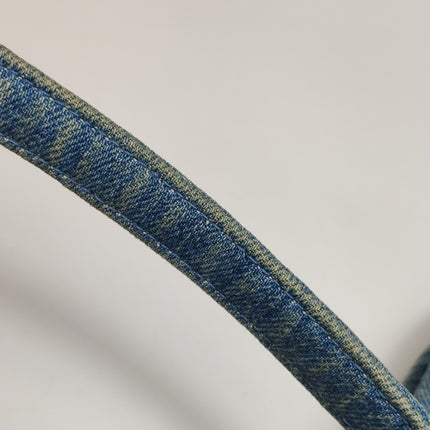 Chanel Classic Flap Mini Rectangular Blue Denim Jeans Gold Hardware Microchip