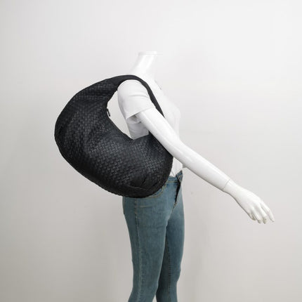 Bottega Veneta Belly Hobo Intrecciato Leather Black Large 55cm