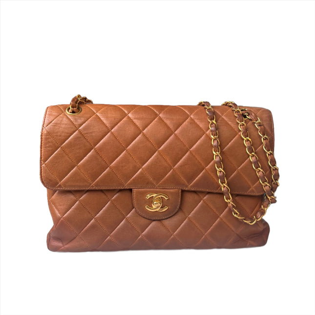 Sold Chanel Double Sided Classic Flap Caramel Leather Handbag