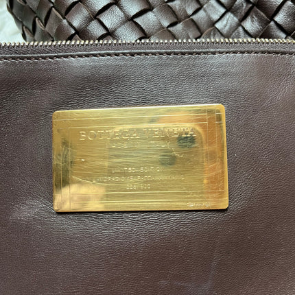 Bottega Veneta Cabat Large Intreccio Leather Tote Bag Dark Chocolate Brown 42cm