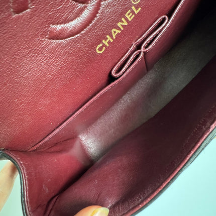 Chanel Classic Flap Small Dark Chocolate Brown Lambskin Leather with 24k Gold Hardware, 1994-1996