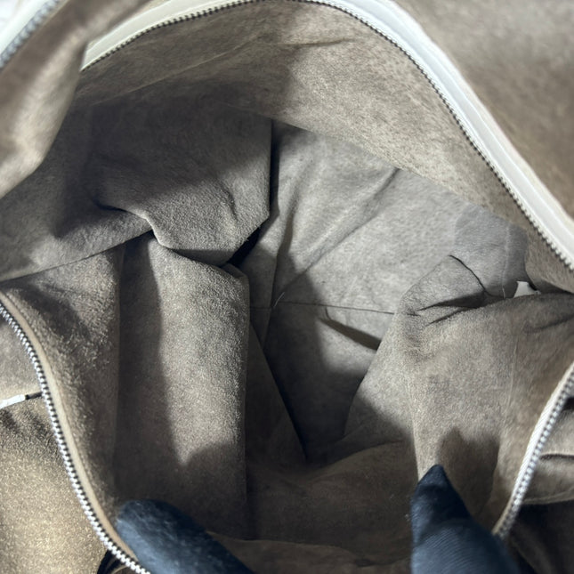 Bottega Veneta Maxi Convertible Tote Bag White Leather Two-way Carry 50cm