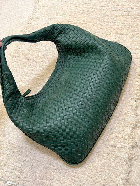 Bottega Veneta Veneta Hobo Large Dark Green 47cm Lambskin Leather