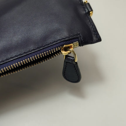 Bottega Veneta Cabat MM Intreccio Leather Tote Bag Navy 40cm