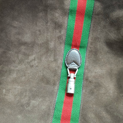 Gucci Jackie 1961 Medium Brown Suede Shoulder Tote Bag