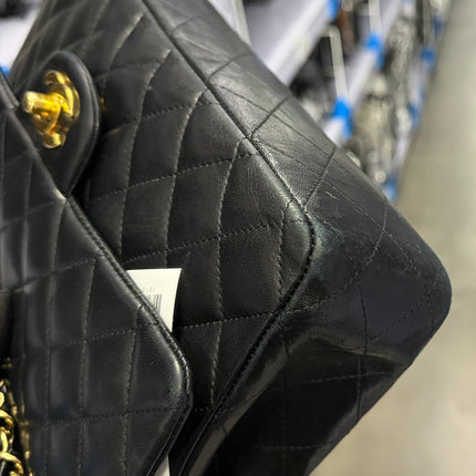 Chanel Classic Flap Medium Black Lambskin Leather Gold Hardware 2009-2010