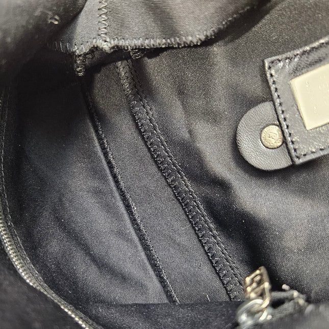 FENDI Baguette Vintage Black Cloth Silver Hardware Shoulder Bag