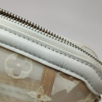 Louis Vuitton Lockit White Mesh Monogram and Leather Handbag