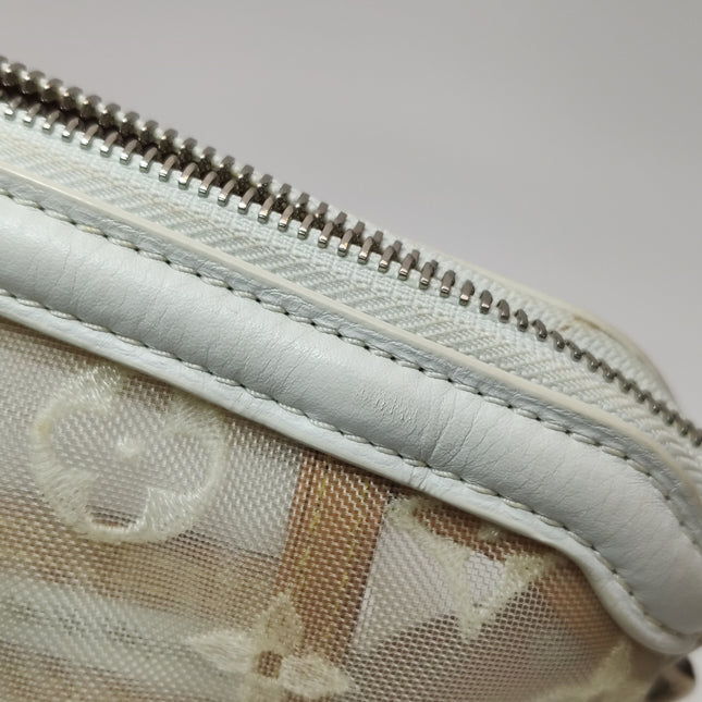 Louis Vuitton Lockit White Mesh Monogram and Leather Handbag