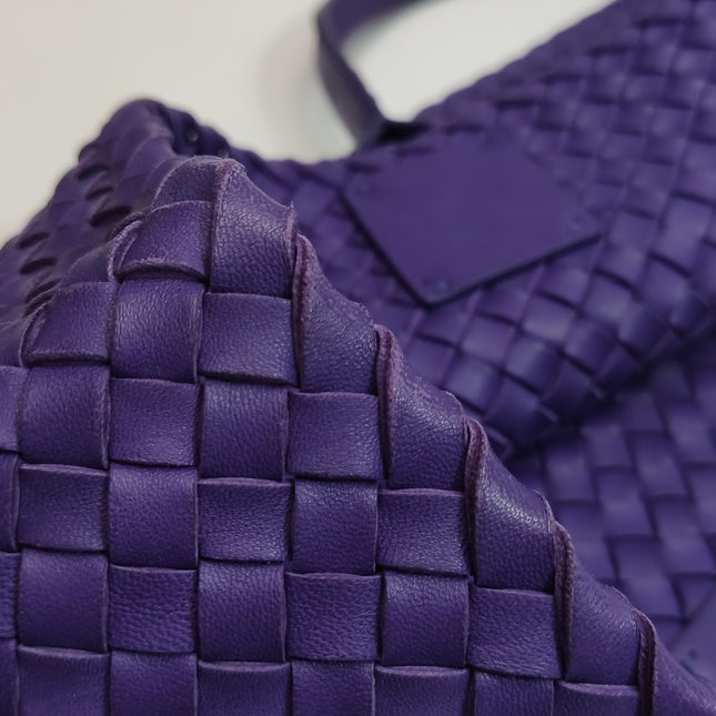 Bottega Veneta Cabat Large Intreccio Leather Tote Bag Purple with Pouch 40cm