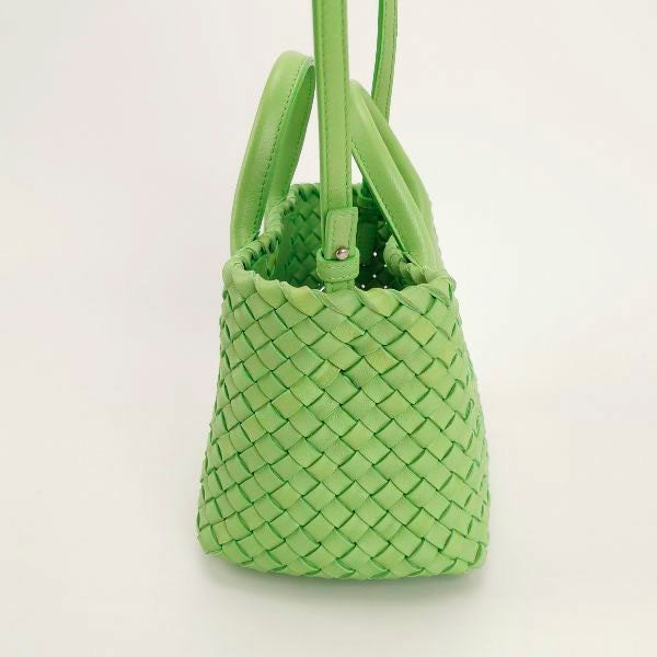 Bottega Veneta Cabat Mini Intreccio Leather Tote Bag Green