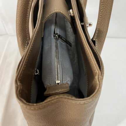 Chanel Cerf Executive Tall Brown Leather Handbag 30cm