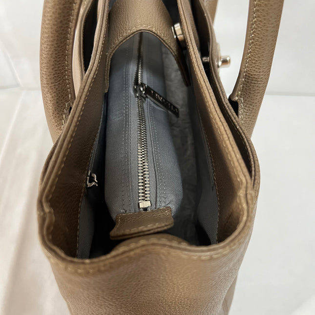 Chanel Cerf Executive Tall Brown Leather Handbag 30cm
