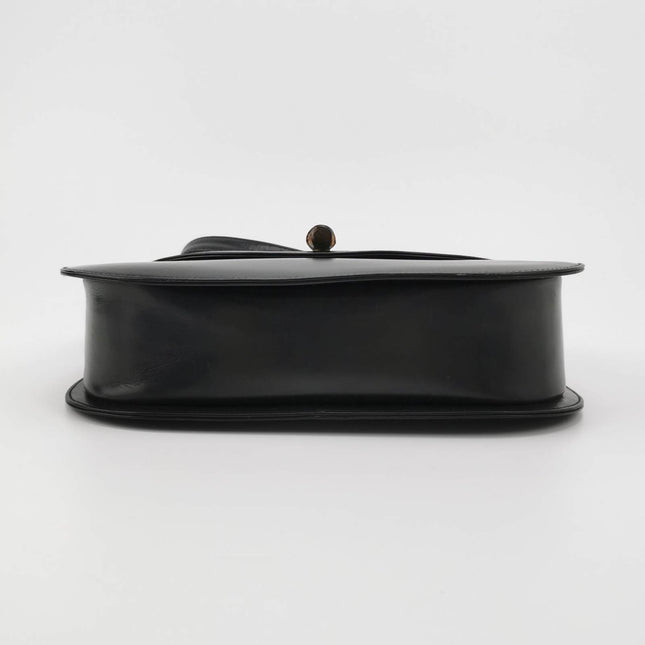Sold Gucci Bamboo 1947 Black Leather Medium Crossbody Bag