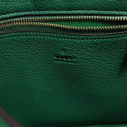 Gucci Jackie 1961 Green Grained Leather Bag Small with Adjustable Strap