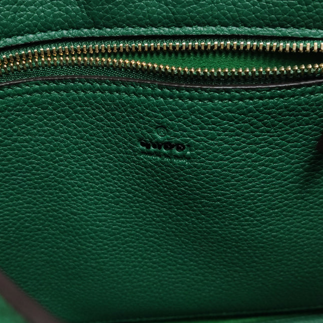 Gucci Jackie 1961 Green Grained Leather Bag Small with Adjustable Strap