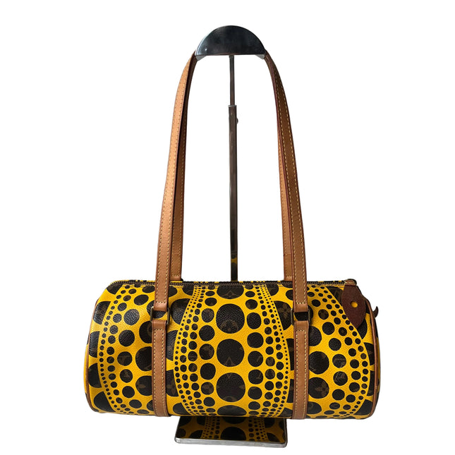 Louis Vuitton x Kusama Papillon 28 Yellow Polka Dots Handbag