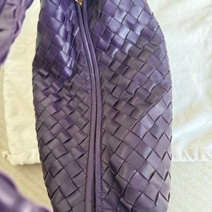 Bottega Veneta Jodie Small Purple Intrecciato Leather Gold Hardware