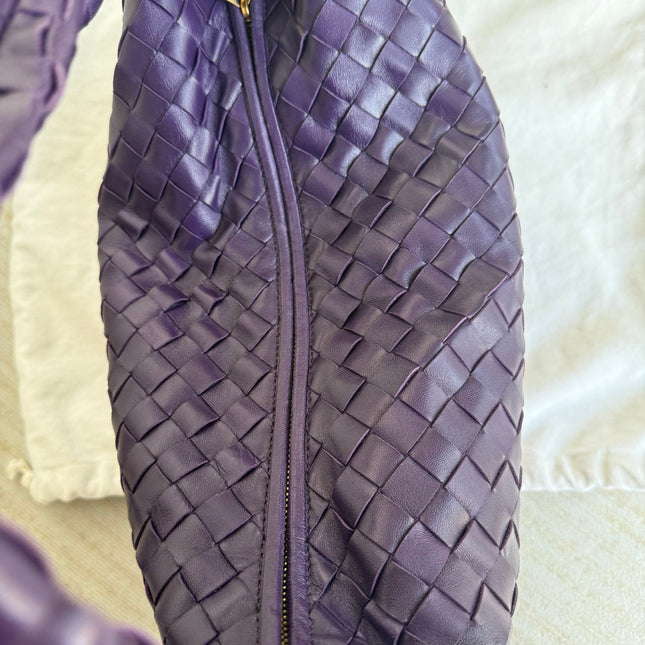 Bottega Veneta Jodie Small Purple Intrecciato Leather Gold Hardware