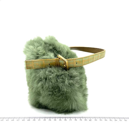 Fendi Mini Mamma Baguette Green Faux Fur