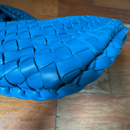 Bottega Veneta Veneta Hobo Blue Navy Intreciatto Leather Bag Large 47cm