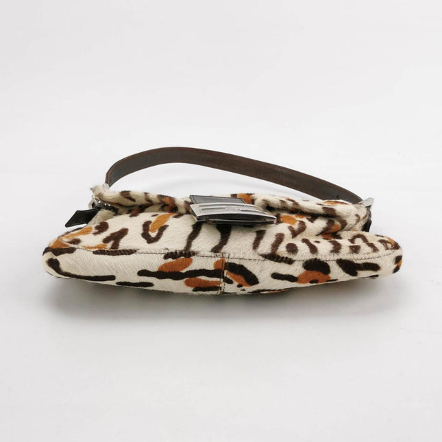 Fendi Baguette Pony hair in leopard print Brown