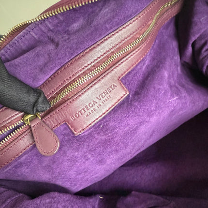 Bottega Veneta Maxi Convertible Tote Bag Wine Burgundy Leather Gold Hardware 50cm