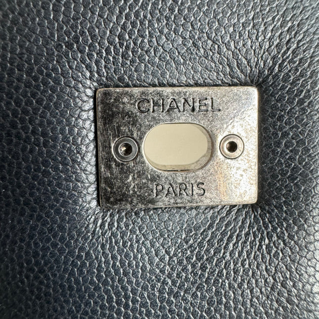 Chanel Coco Handle Medium Black Caviar Leather Silver Hardware, 2016