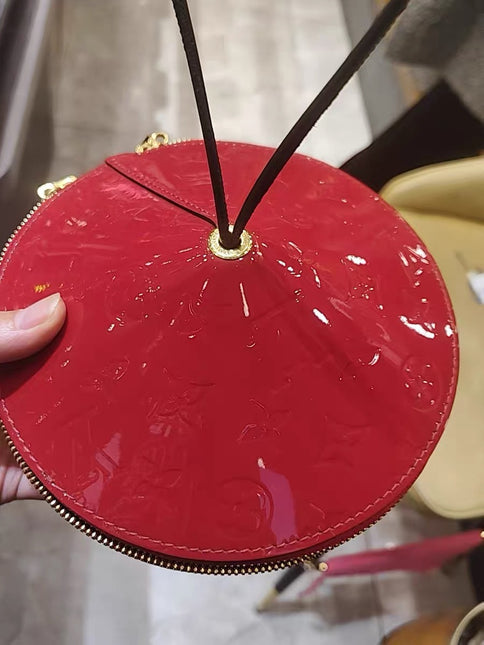 Louis Vuitton Toupie Red Patent Leather Crossbody Bag