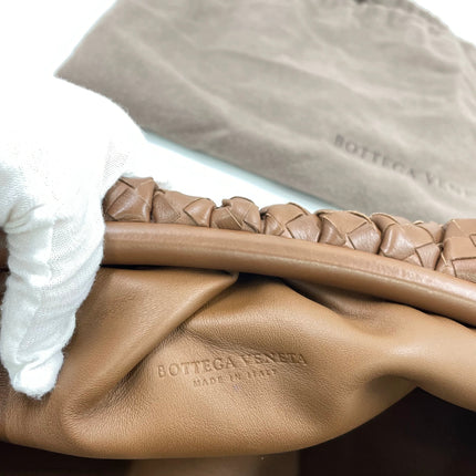 Bottega Veneta Pouch Large Intrecciato Milk Chocolate Brown Calfskin Leather