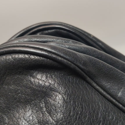 Dior Vintage Gaucho Large Black Leather Crossbody Bag