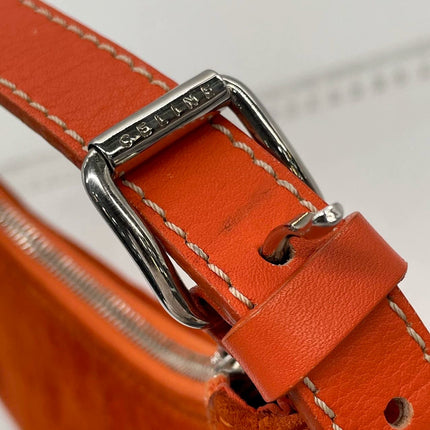 Celine Ava Hobo Orange Suede Leather Vintage Shoulder Bag
