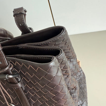Bottega Veneta Roma Large Intrecciato Nappa Leather Dark Brown 35cm