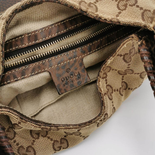 Sold Gucci Jackie 1961 Soft Medium Monogram Canvas and Leather Bag