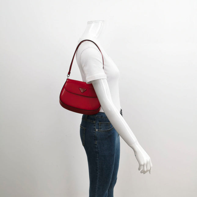 Sold Prada Cleo Flap Red Leather Small Shoulder bag