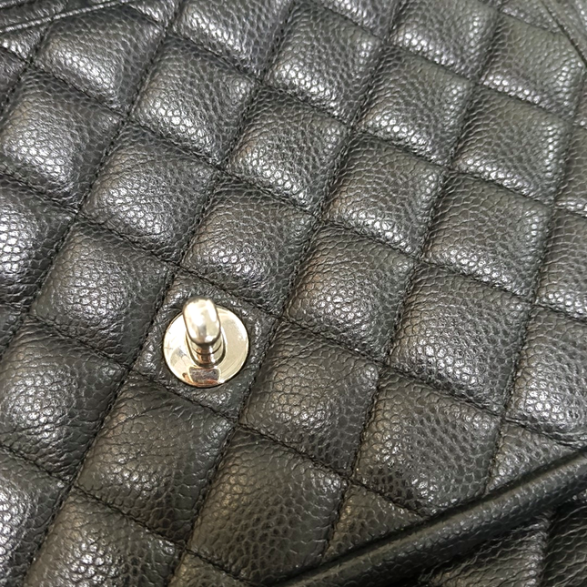 Chanel 2014 Paris-Edinburgh Flap Tote Bag Black Caviar Leather
