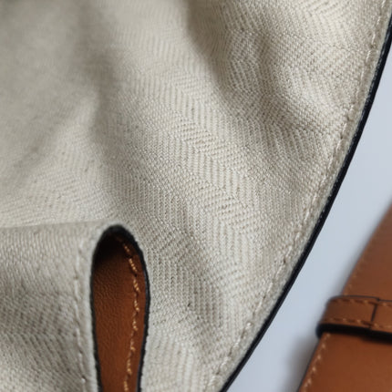 Loewe Hammock Small Brown Leather Knit Top Handle Crossbody Bag