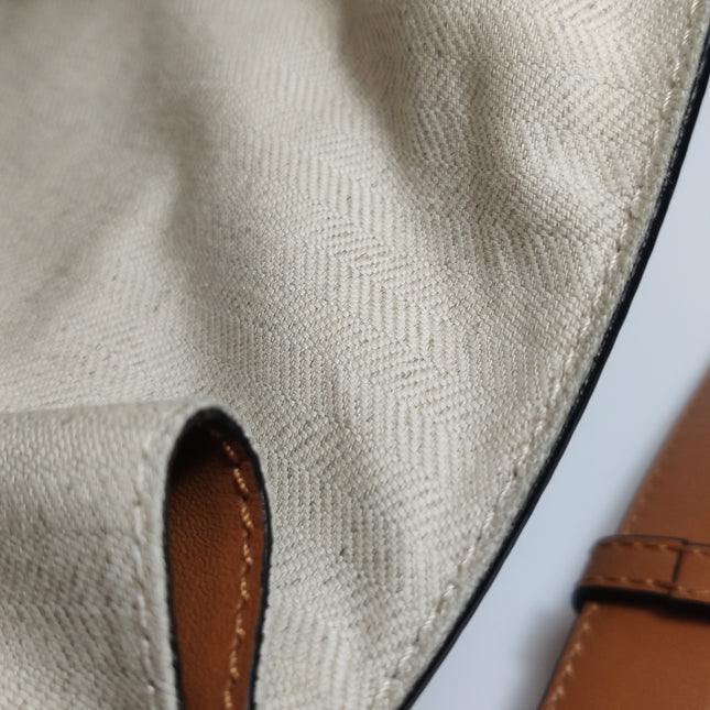 Loewe Hammock Small Brown Leather Knit Top Handle Crossbody Bag