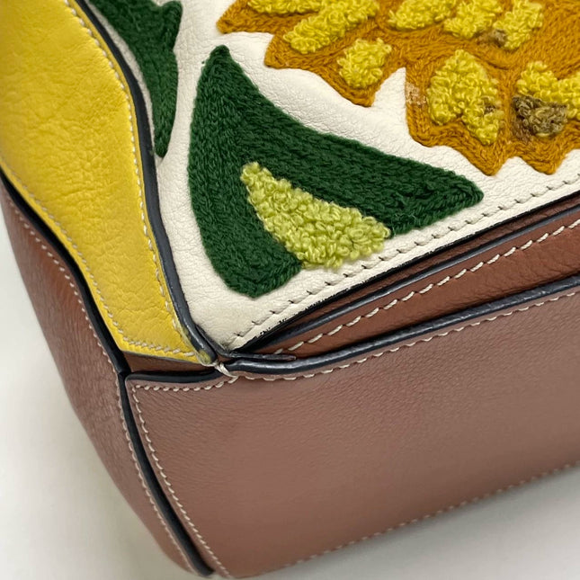 Loewe x William De Morgan Puzzle Small Embroidered Brown Yellow Multicolor