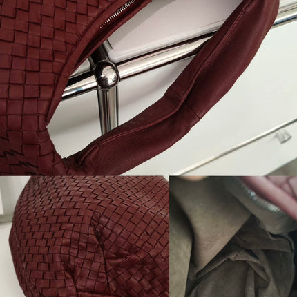 Sold Bottega Veneta Belly Hobo Intrecciato Burgundy Ancora Red Medium 45cm