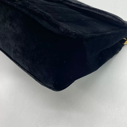Chanel Classic Flap Maxi Black Velvet Leather Giant Gold CC Logo