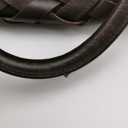 Loewe Amazona 44 in Brown Intrecciato Woven Calfskin Leather Travel Bag