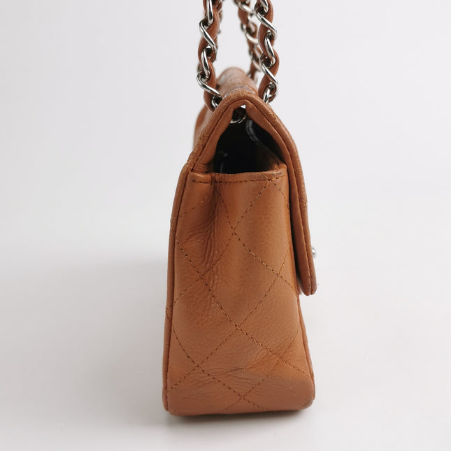 Chanel Classic Flap Rectangular Mini Tan Brown Caviar Leather