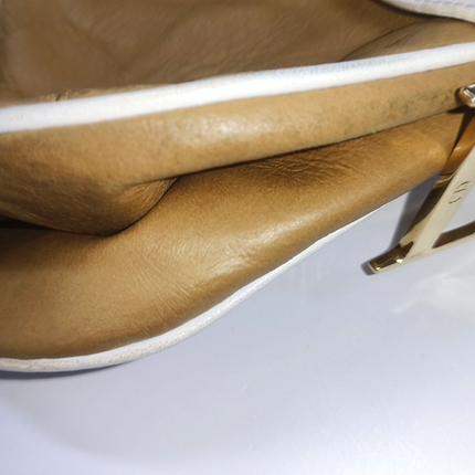 Dior Saddle Vintage Brown Leather and Silk Interior Shoulder Bag